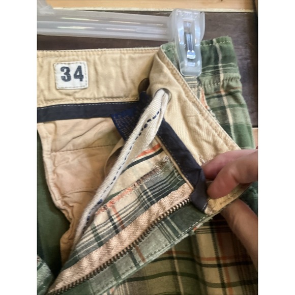 No Boundaries Vintage Green Plaid Mens Bermuda Shorts Size 34 - Picture 10 of 11